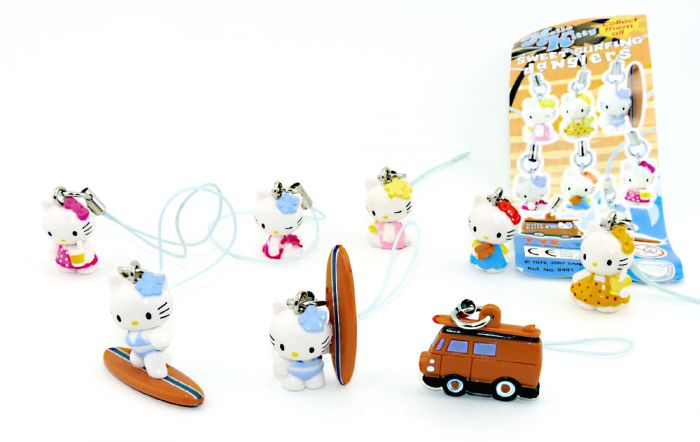 Hello Kitty SWEET SURFING danglers mit 8 Figuren und Zettel [Firma Tomy]