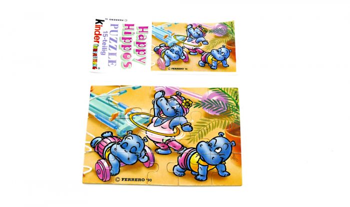 Puzzleecke der Happy Hippo Fitness unten rechts mit Beipackzettel