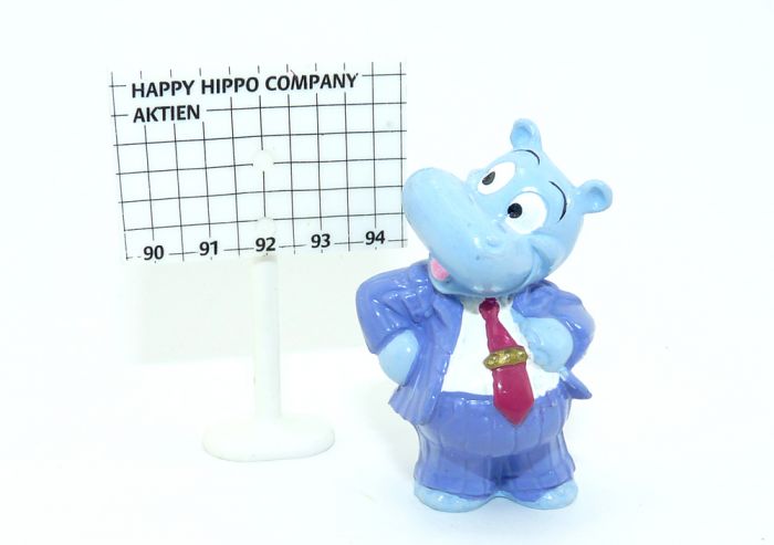 Happy Hippo Boss, wo das Schild zu 100% ohne Kurve ist, nicht verblichen!