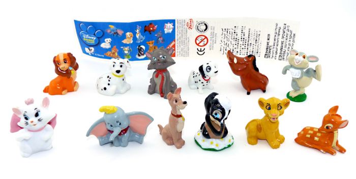 Tierfiguren Set von Disney ANIMAL Friends. Alle 12 Figuren mit einem Beipackzettel [Firma Zaini]
