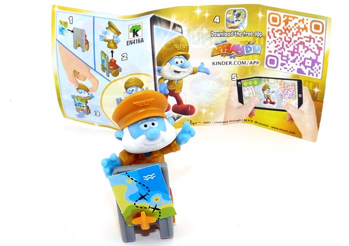 Pilot Papa Schlumpf von der Golden Schlümpfe Edition (Beipackzettel Nummer EN416A)