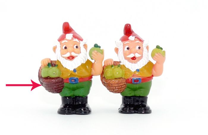 Ferdi Fallobst mit dunkelbrauen Apfelkorb (Variante)