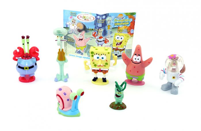 Satz SpongeBob Schwammkopf Figuren mit einem BPZ aus dem Ü-Ei