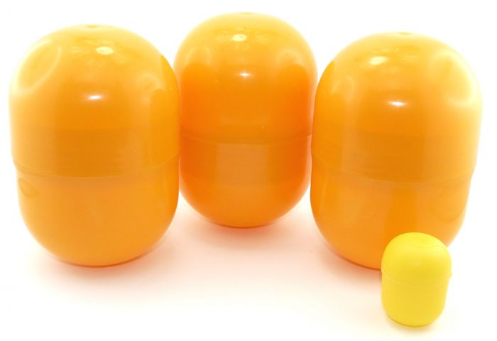 3 Super Maxi Ei Kapseln, die größten die es gibt in orange (14cm hoch und 9cm Durchmesser)