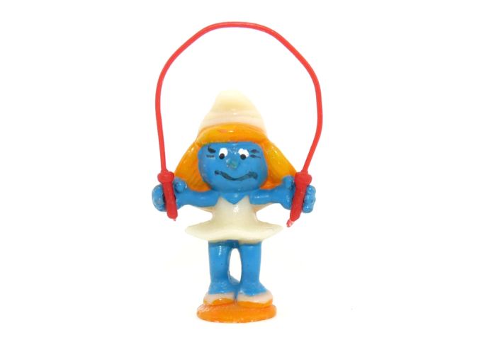 Schlumpfine mit Springseil aus der Serie Die Olympiade, mit Eierlei Garantieschein