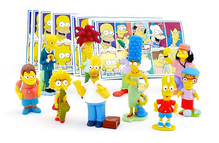 Die Simpsons als Figurensatz aus Italien mit Beipackzettel aus dem Merendero Ei