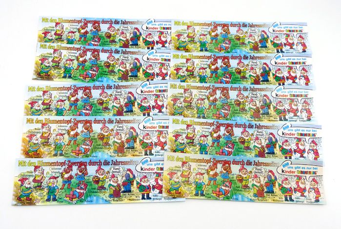 10x Beipackzettel "Mit den Blumentopf - Zwergen durch die Jahreszeiten"