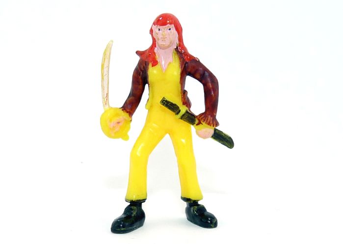 Pirat mit Säbel aus gelben Grundmaterial. Säbel mit Haarriss