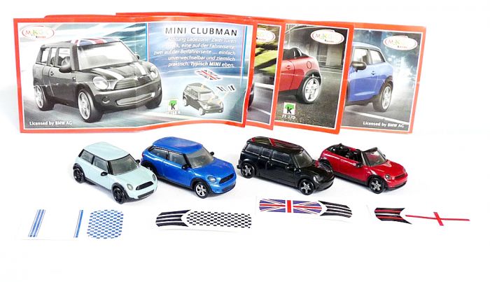 MINI BMW COOPER Satz mit allem Beipackzetteln und Aufklebern, Sätze Deutschland