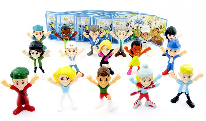 Kompletter Satz TEEN IDOLS Figuren (16 Stück) mit allen Beipackzetteln 