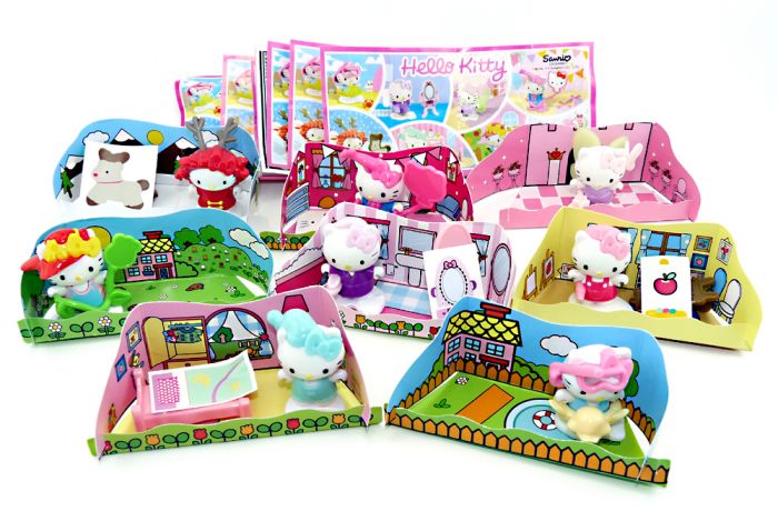 Figurensatz von Hello Kitty aus dem Adventskalender 2017 (Variantensatz)