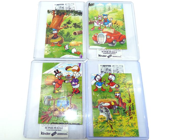 Komplettpuzzle von Donald Duck mit allen 4 Beipackzetteln. Alle 60 Teile vom Superpuzzle
