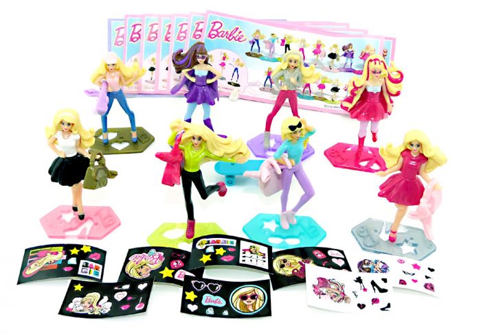 Figurensatz von Barbie 2016 mit Zubehör und allen neutralen Beipackzetteln