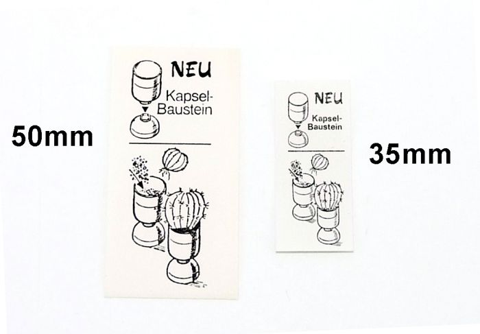 Bauanleitung vom "NEU Kapsel - Baustein". Abbildung Kaktus 50mm hoch