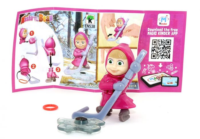 Masha mit Eishockeyschläger von Masha und der Bär 6 mit Beipackzettel [EN538]