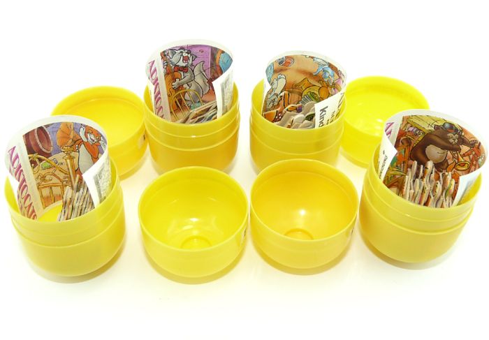 Alle 4 Puzzleecken der Aristocats noch in original Kapseln (60 Puzzleteile)