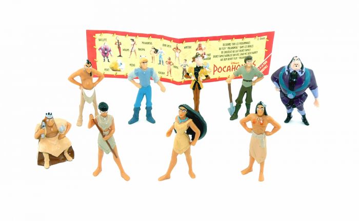 9er Pocahontas Figurensatz von NESTLE. Größe mini mit Beipackzettel