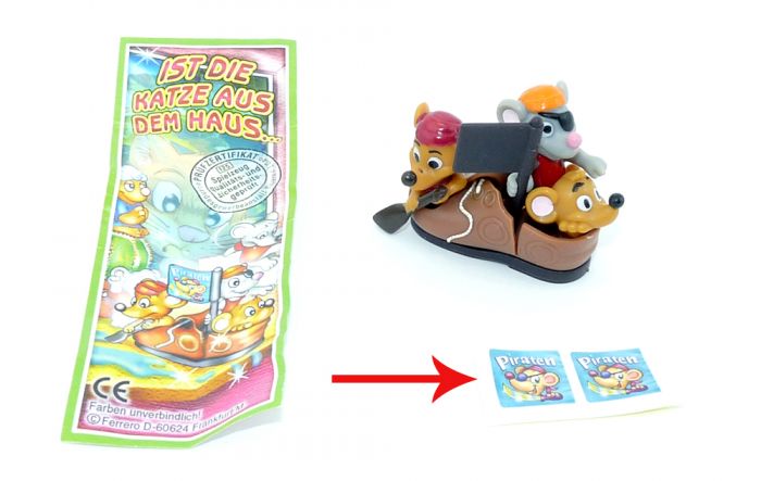 Land in Sicht mit Aufklebern auf Folie (Katze aus dem Haus)