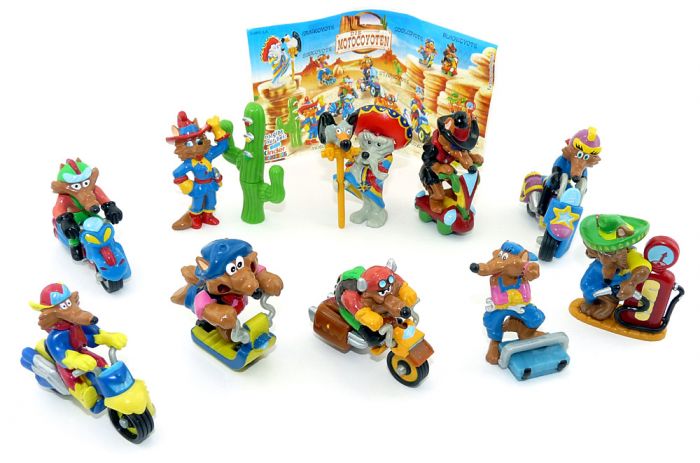 Alle 10 Figuren der Motocoyoten mit 1 Beipackzetteln (Komplettsätze)