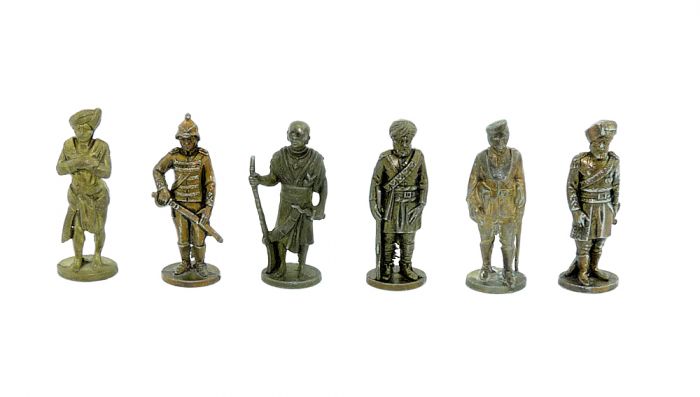 Metallfigurensatz  "Britisch Indien". Alle 6 Figuren der Serie