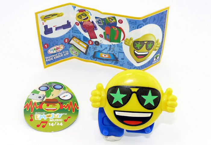 Emojoy Musik Figur von 2019, mit Sonnenbrille + Stern und Beipackzettel (EN618)