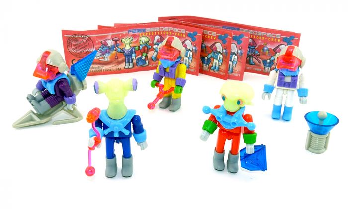 Ferrerospace Expedition Crew von 1997. 5er Figurensatz mit 5 Beipackzetteln