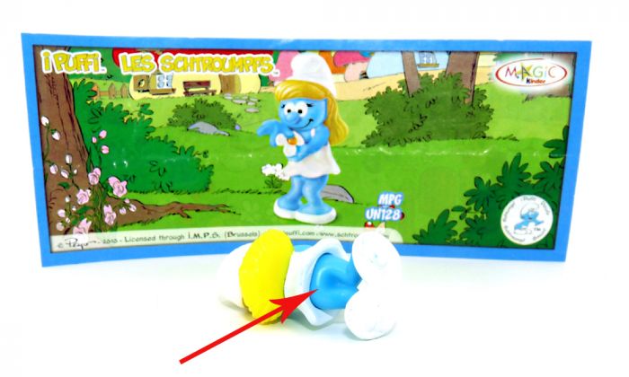 Schlumpfine ohne Höschen Bemalung mit Beipackzettel (Ü-Ei Variante)