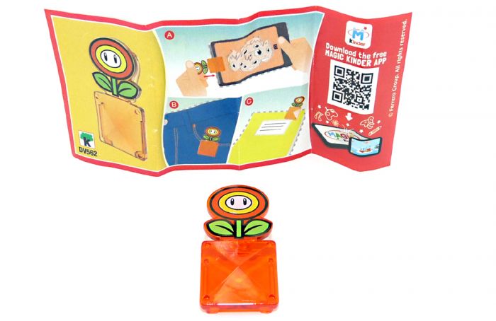 Feuerblume Clip - DV562 mit Beipackzettel (Super Mario - Kinder Joy 2020)