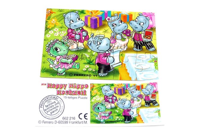 Happy Hippo Hochzeit Puzzle mit Beipackzettel (unten links)