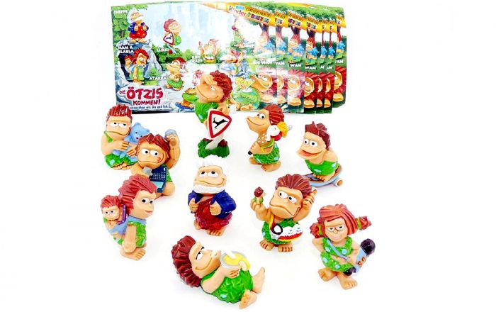 Die Ötzis kommen. 10 Höhlenmenschen als Komplettsatz mit allen 10 Beipackzetteln