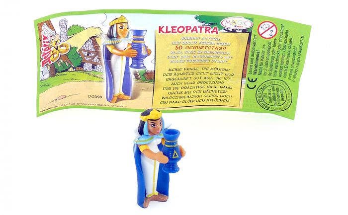 Kleopatra mit deutschen Beipackzettel (Asterix Geburtstag)