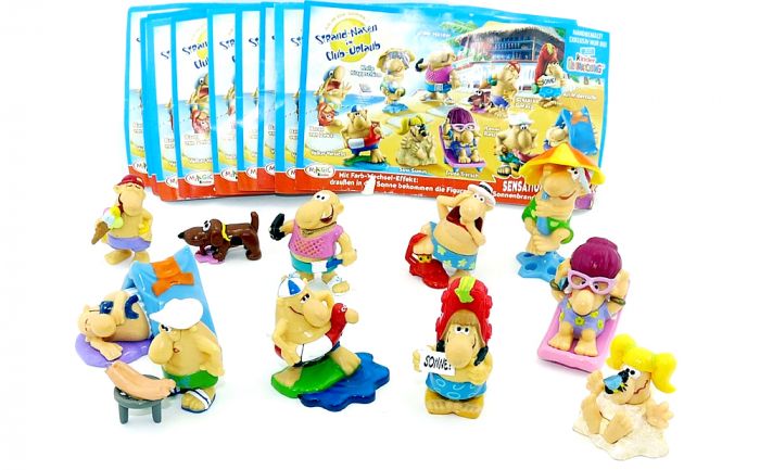 Satz Strandnasen mit Beipackzetteln (Ari mit dem Schild Sonne)