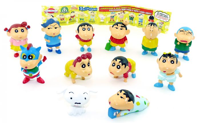 Figurensatz Crayon Shin - Chan Figuren mit all Zettel. Alle 12 Figuren der Serie [Firma Dolci Preziosi] 