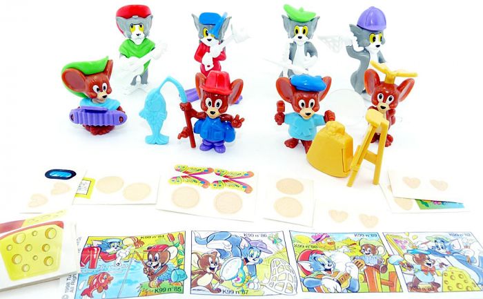 8 Steckfiguren EU von Tom und Jerry 1998 mit Beipackzettel