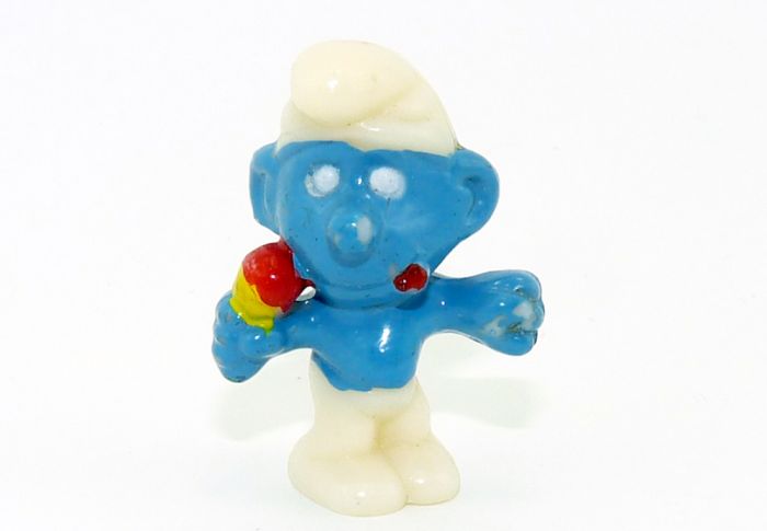 Schleckerschlumpf ohne die beinden schwarzen Pupillen "Geisterschlumpf" coole Ü-Ei Variante