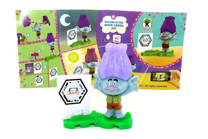 BRANCH Figur von den "Trolls World Tour" mit Beipackzettel DV567