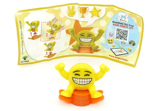 EmoJoy Stempel in orange grinsend mit Beipackzettel (SE788A)