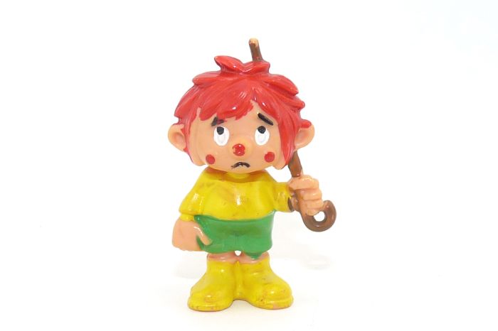 Der Regenkobold ohne Schirm. Pin und Lack der Figur in guten Zustand