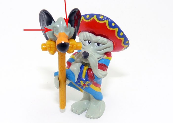 Grancoyote, wo bei dem Geier beide Augen nicht bemalt sind (Serie Die Motocoyoten)