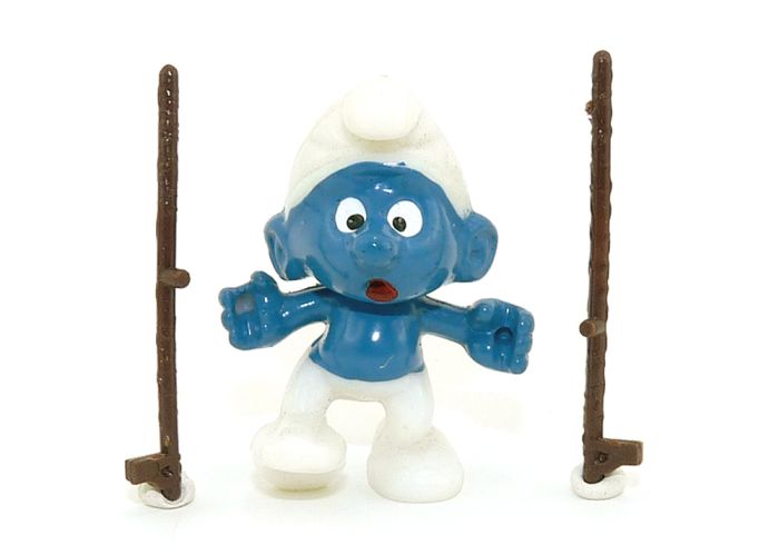 Stelzenlaufschlumpf aus der Serie Olympiade der Schlümpfe. Top Überraschungsei Rarität in 1 A Zustand "mit Garantieschein"