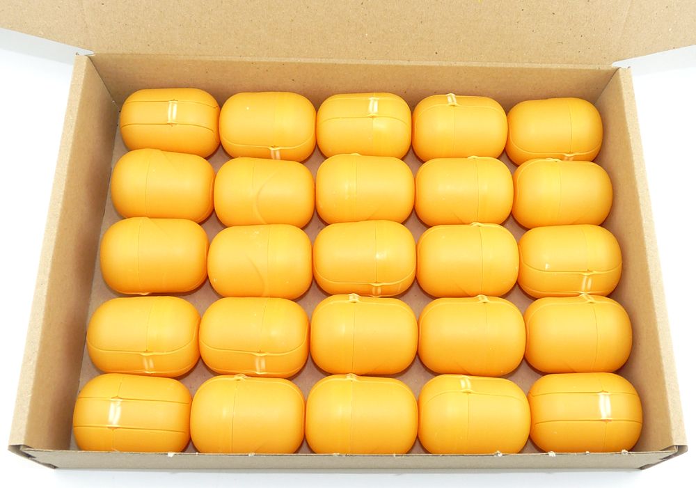 25 Überraschungseier Kapseln in orange (ÜEier Kapsel von Ferrero) ÜEi online Shop auf