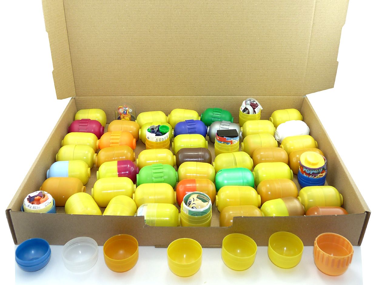 50 bunt gemischte original gefüllte Überraschungseier Kapseln von Ferrero aus den 90er ÜEi