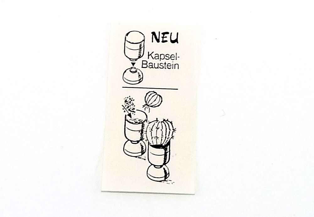 Bauanleitung vom NEU Kapsel Baustein. Abbildung Kaktus ÜEi online Shop auf Eierlei.de der