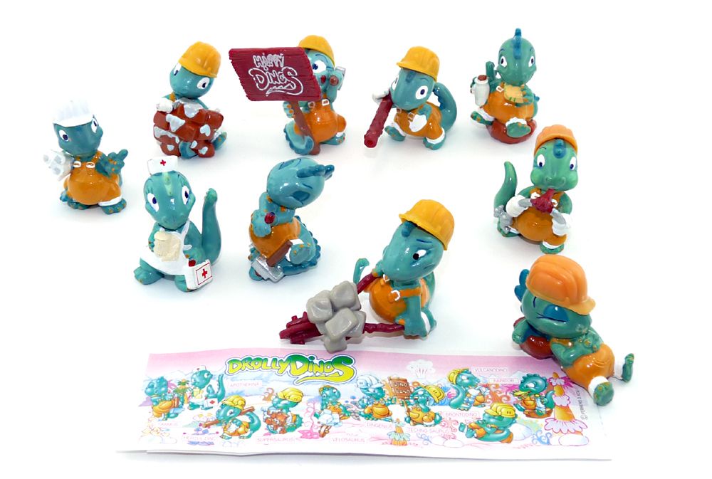 Drolly Dinos Wertvoll Seltene ü-ei Figuren Die Drolly Dinos als Europa Satz mit Beipackzettel - Ü-Ei online Shop