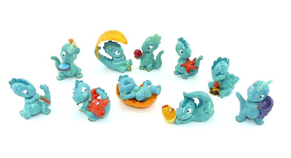 Drolly Dinos Wertvoll Seltene ü-ei Figuren Alle 3 Dino Sätze. Drolly Dinos - Dapsy und die Dino Family mit 3