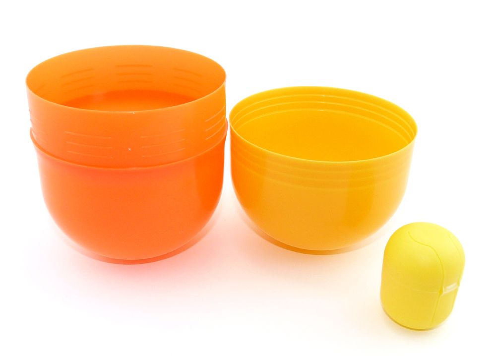 3 Super Maxi Ei Kapseln, die größten die es gibt in rot / orange (14cm hoch und 9cm Durchmesser