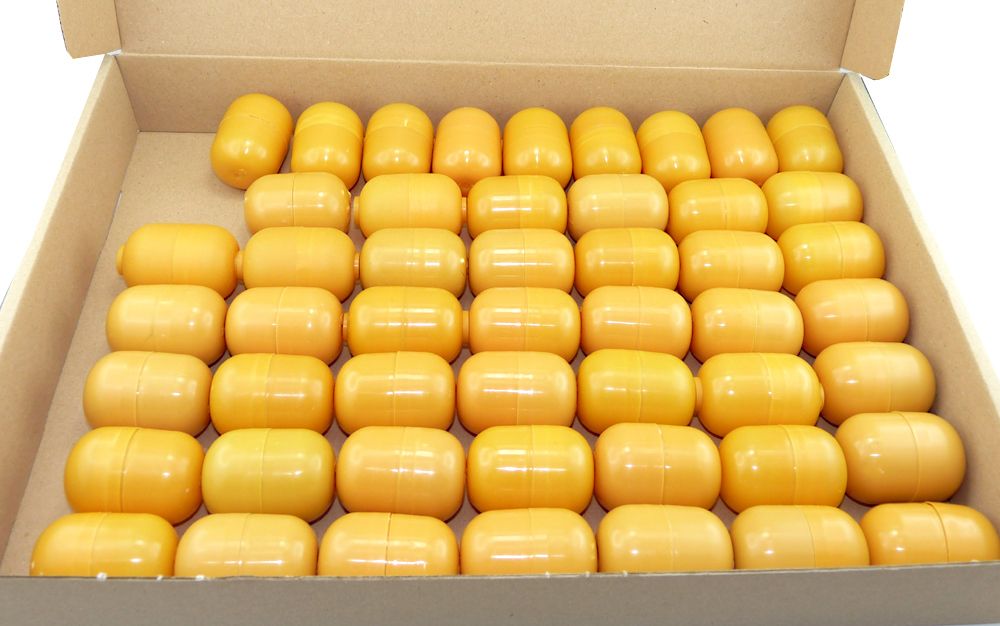 50 ÜEi Kapseln in orange zweiteilig (ÜEier Kapsel) ÜEi online Shop auf Eierlei.de der