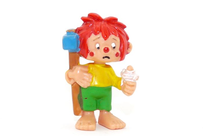 Pumuckl Handwerker mit helbraunem Hammerstiel wie der braune Löffel