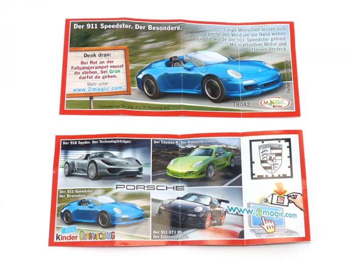 Beipackzettel vom Porsche 911 Speedster