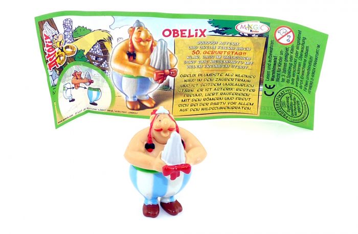 Obelix mit deutschen Beipackzettel (Asterix Geburtstag)